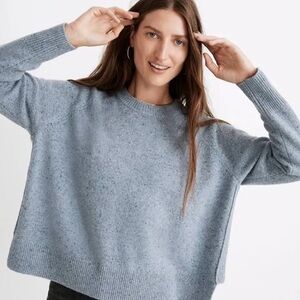Madewell (XS) Donegal Faded Blue Cashmere (Re)Sourced Crewneck Sweater